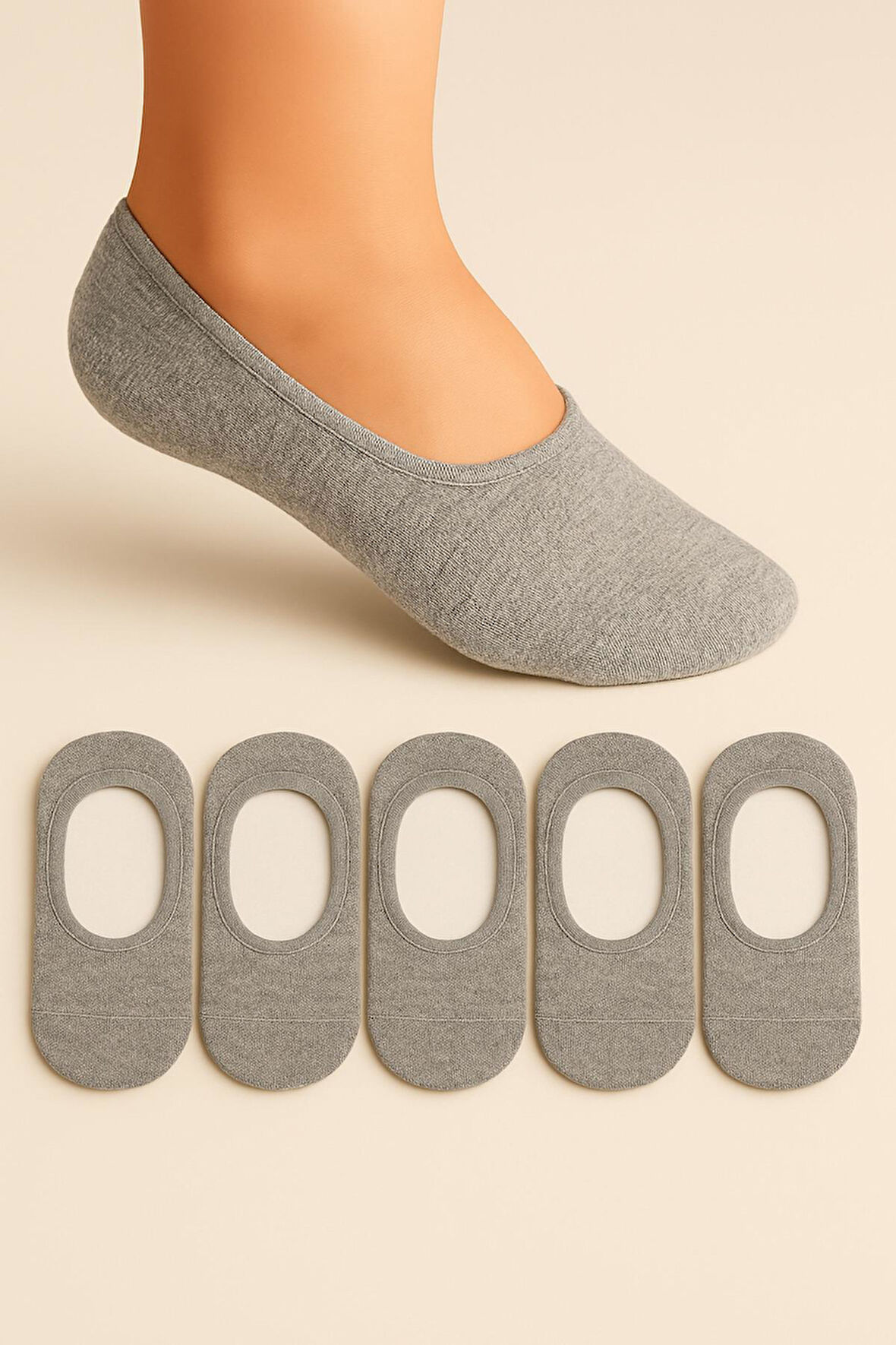 5 Çift Burun Dikişsiz Silikonlu Premium Çocuk Babet Çorap