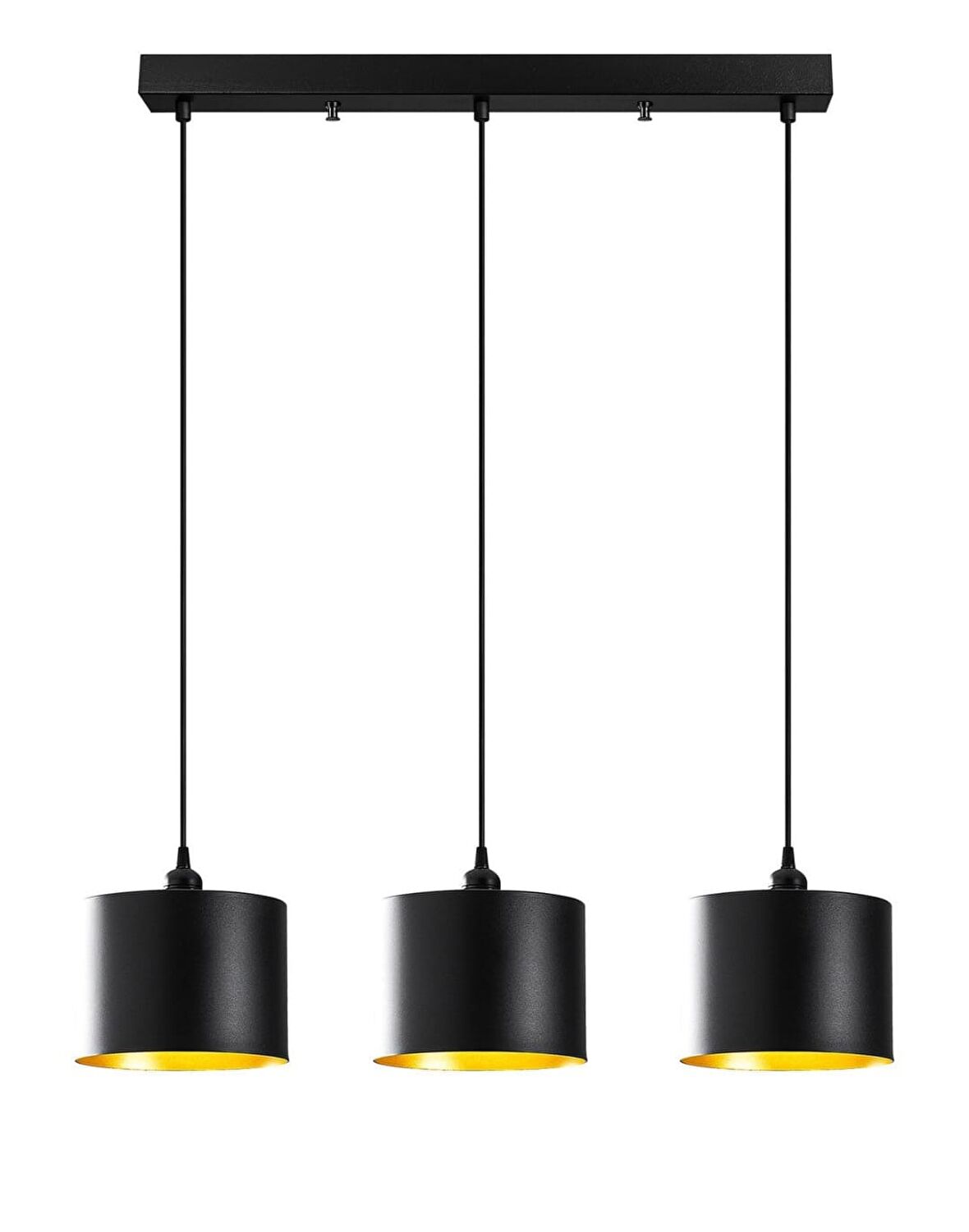 RYS TASARIM RETRO METAL SİYAH ÜÇLÜ SARKIT AVİZE GENİŞLİK:60CM
