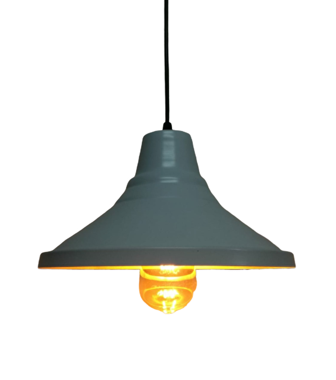 Retro Metal Sarkıt Avize Rustik Tekli Sarkıt Beyaz İçi Sarı Cafe Mutfak Aydınlatma