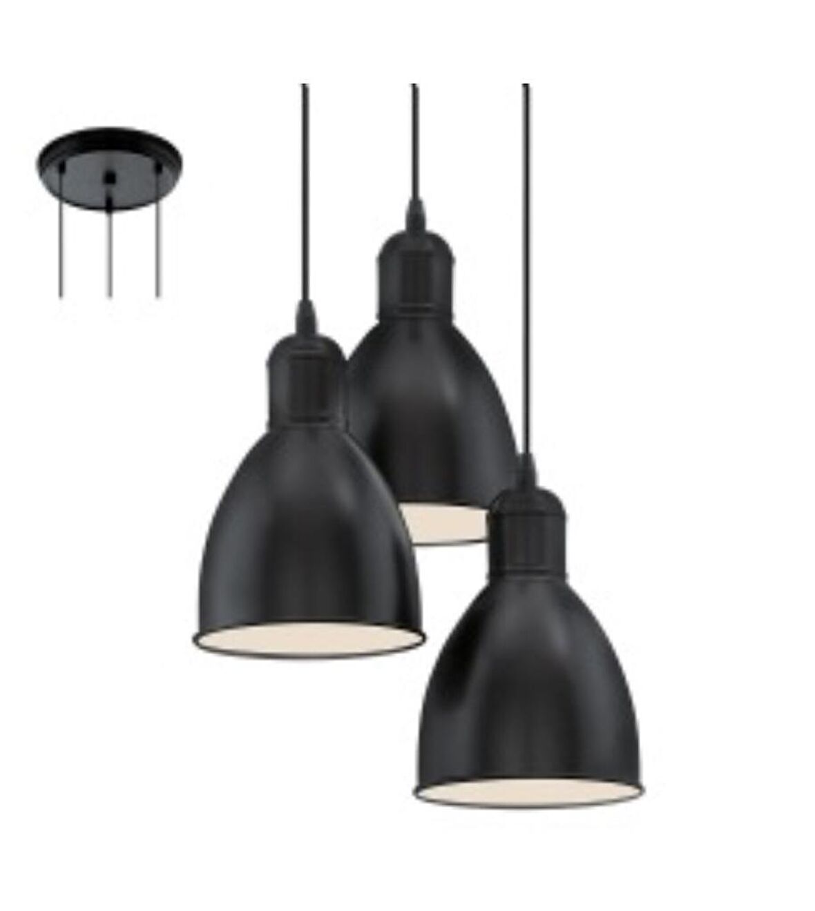 Retro Metal 3 Lü Dekoratif Siyah Rustik Sarkıt Avize 