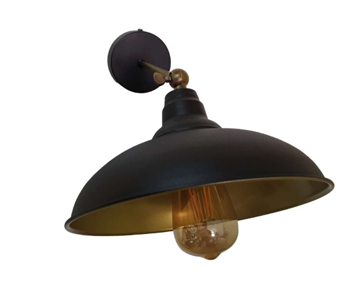 Rsylight Retro Rustik Metal Dekoratif Koridor - Mutfak Duvar Gold - Siyah Aplik 