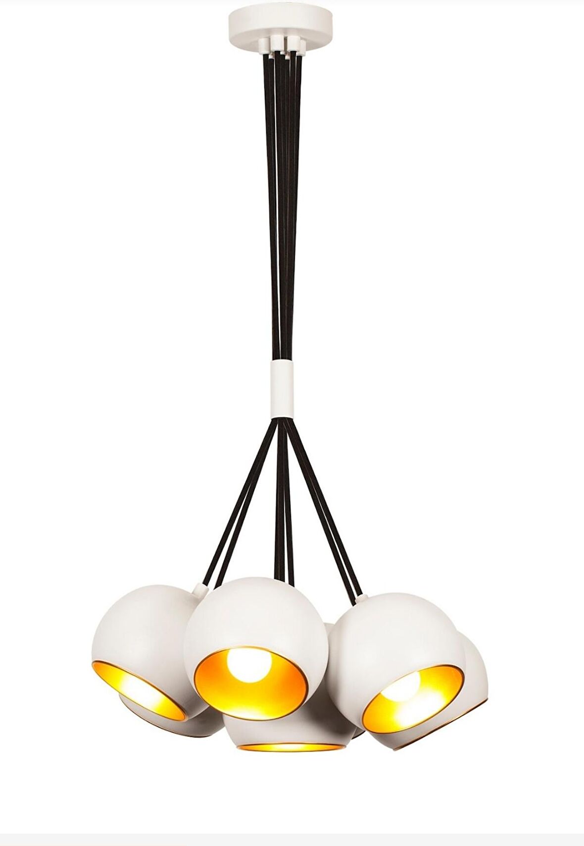 Rsylight Retro Metal Beyaz Spor Rustik Dekoratif 7 li Sarkıt Avize 