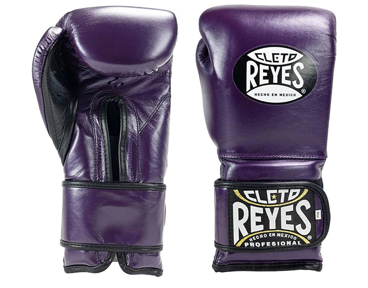 Cleto Reyes Purple Leather Strap & Attached Thumb And Hook & Loop Closure Boks Eldiveni