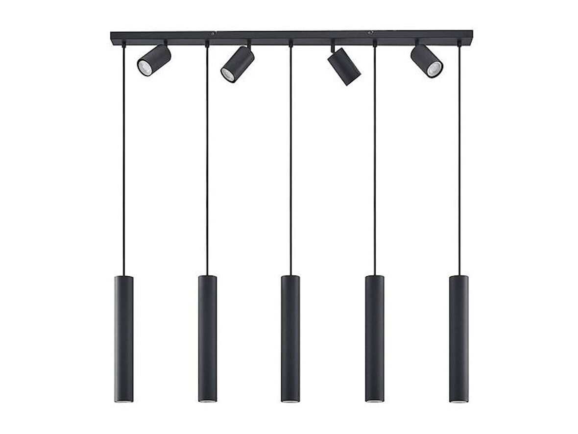 Rsylight Masa Üstü 9 Lu Led Avize Siyah Led Spot Bar Ve Tezgah Üstü Led Avize Panasonıc Günışığı Ampullü