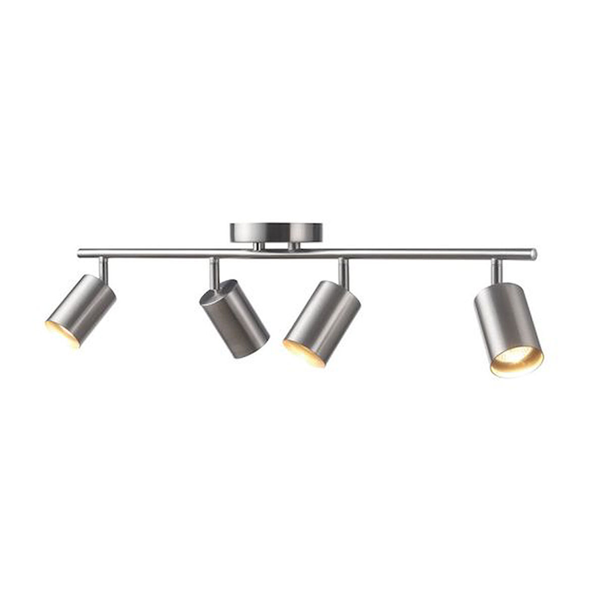 Rsylight Retro İnox Kaplama 180 Derece Hareketli Modern Spor 4 Lü Led Spot Avize Günışığı Ampullü