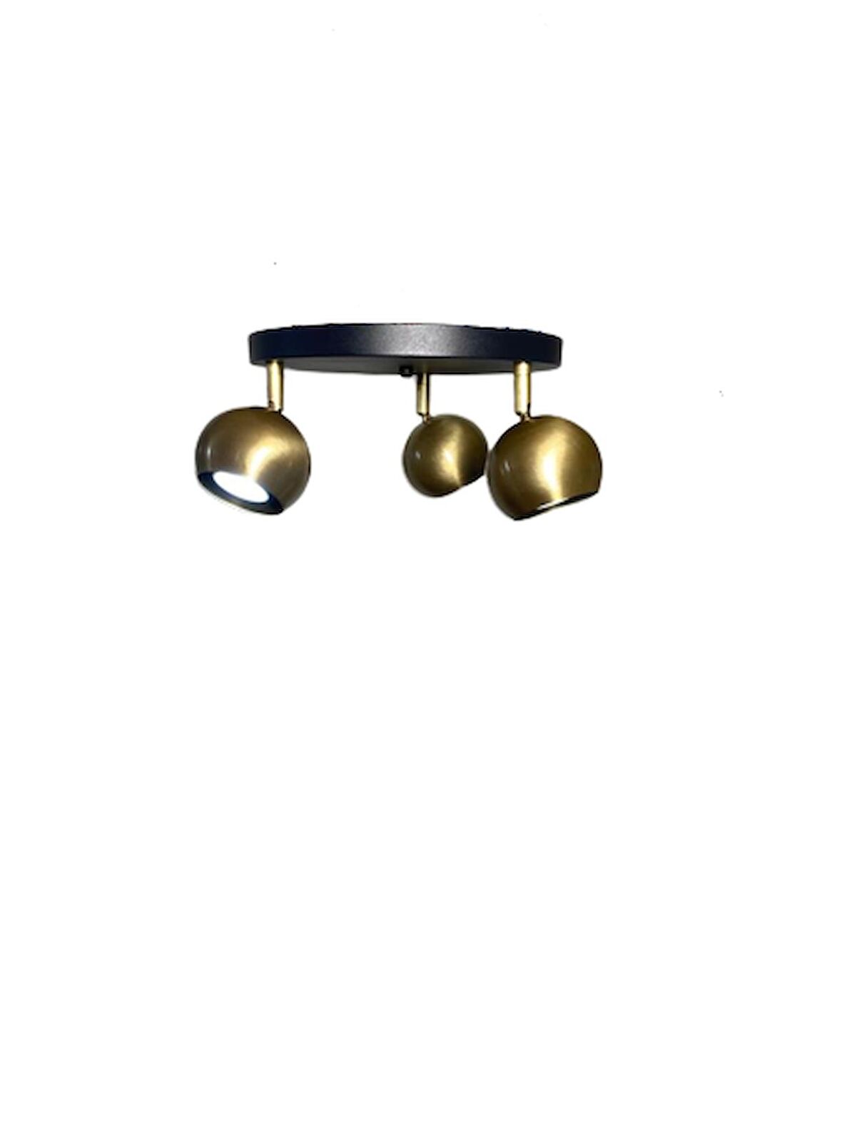 Rsylight Metal Modern 3 Lü Eskitme Kaplama Siyah Led Spot 180 Derece Hareketli Avize Günışığı Ampullü