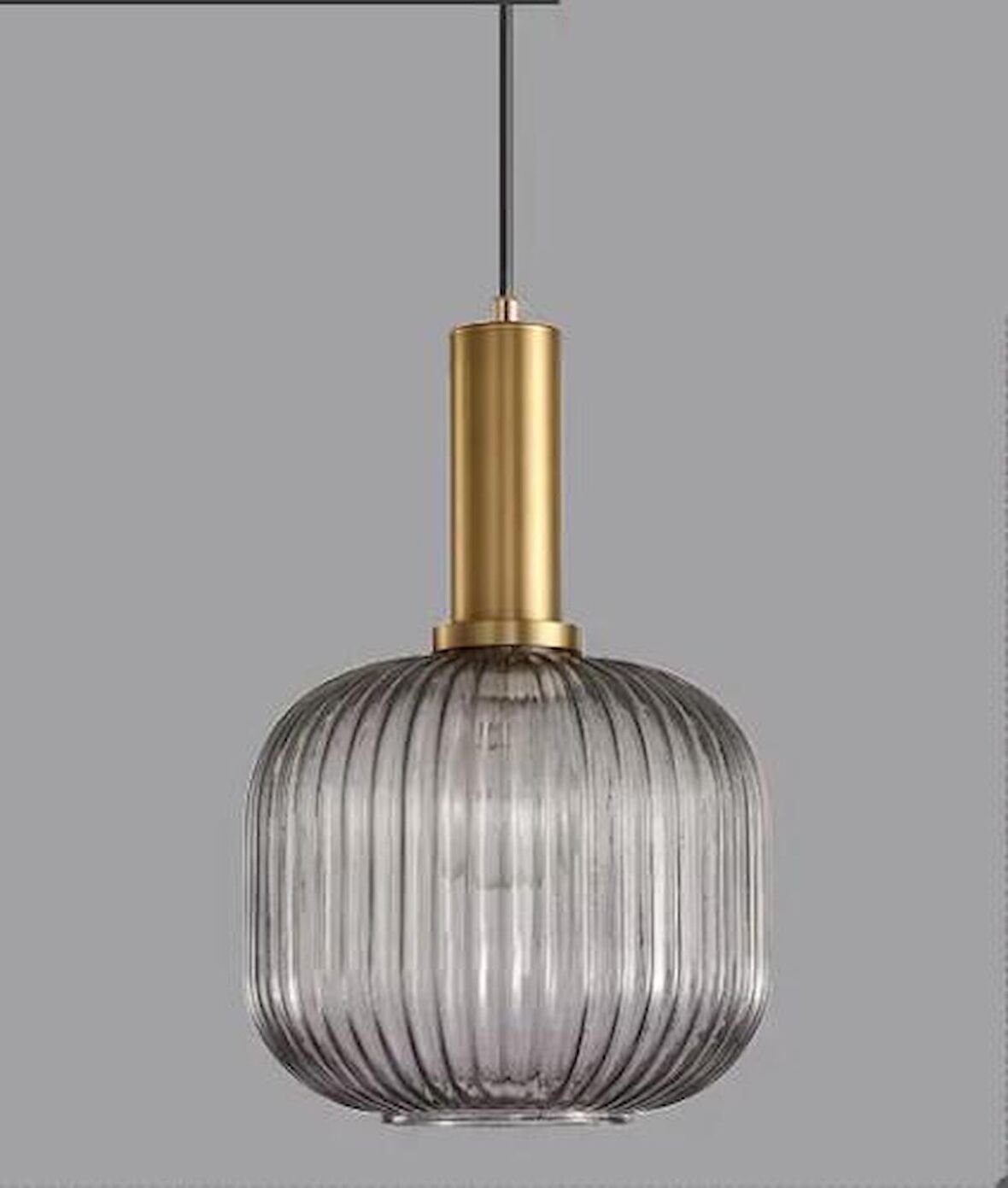 Rsylight Rustik Dekoratif Metal Modern Füme Opal Camlı Tekli  Avize çap:20