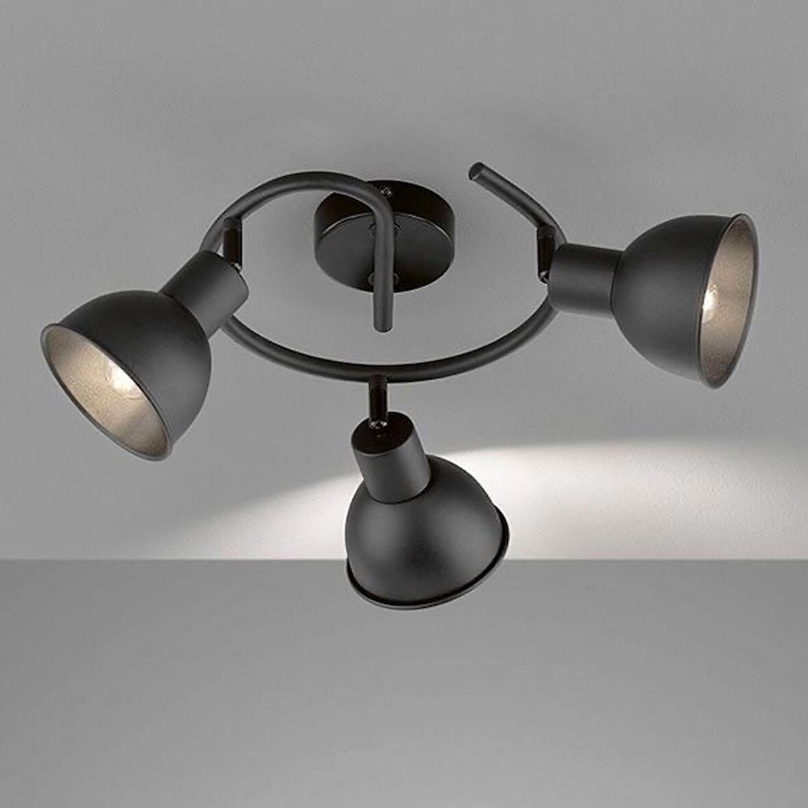 Rsylight Retro Siyah Dekoratif Rustik 180 Derece Hareketli Modern Spor 3 Lü Avize 