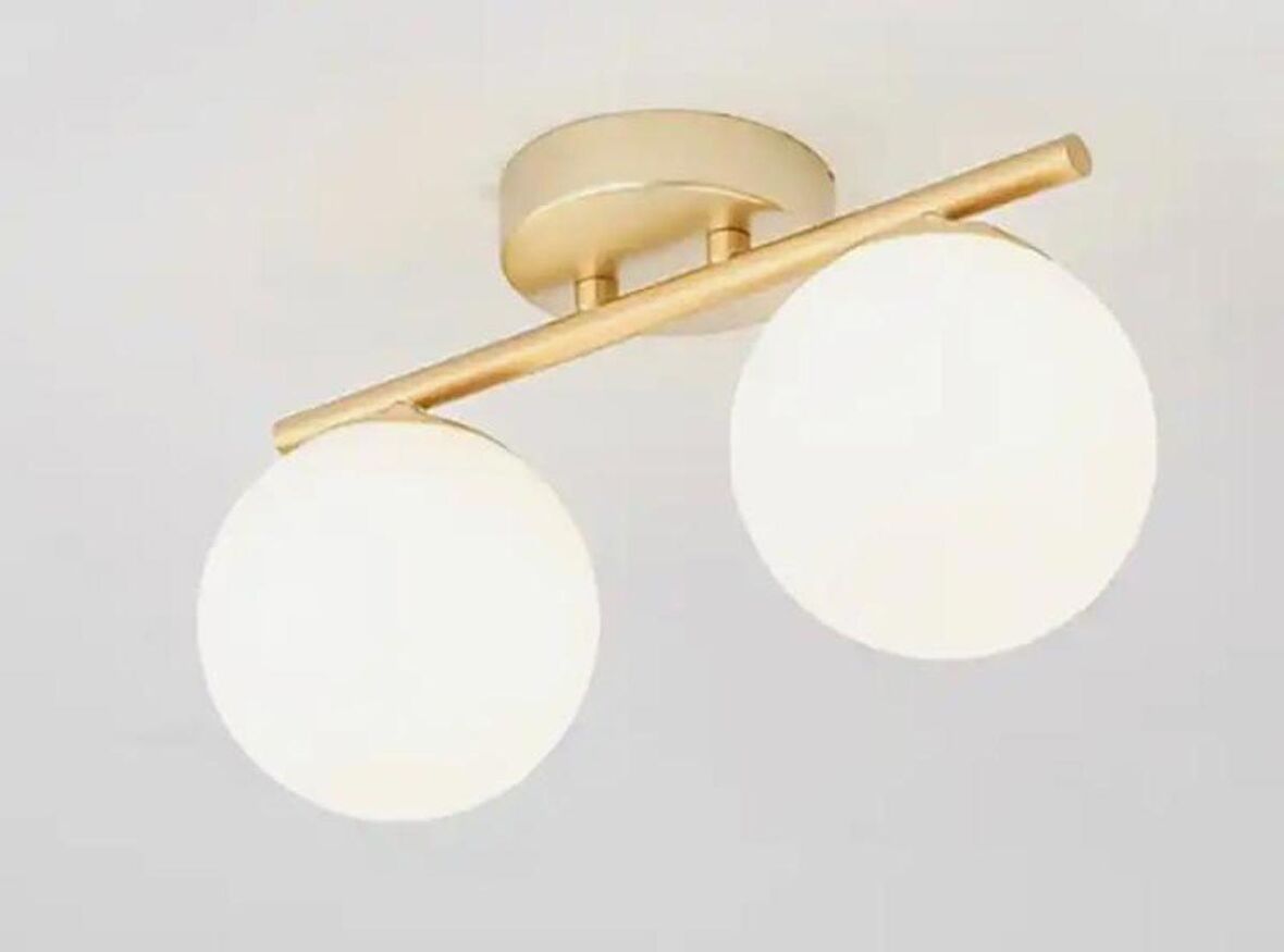 Rsylight Metal Modern Eskitme Kaplama Opal Camlı Tavan Plofyoner 2 Li Tavan Avize
