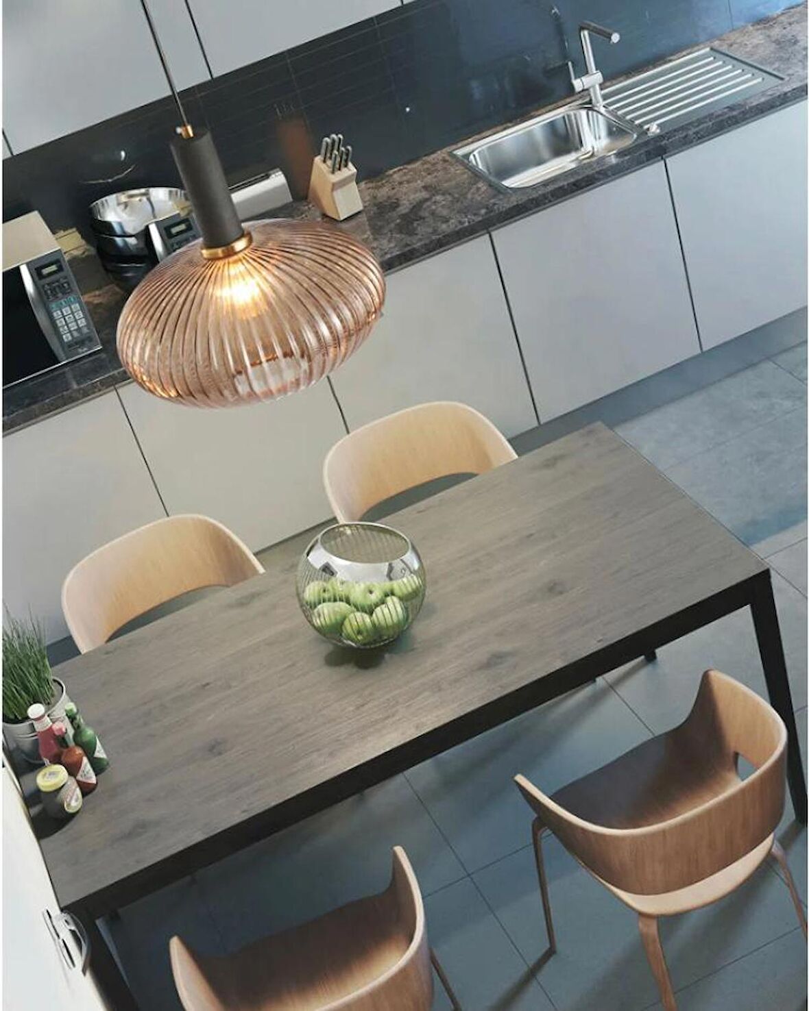 Rsylight Rustik Dekoratif Metal Modern Bal Opal Camlı Tekli  Avize Çap:30 cm