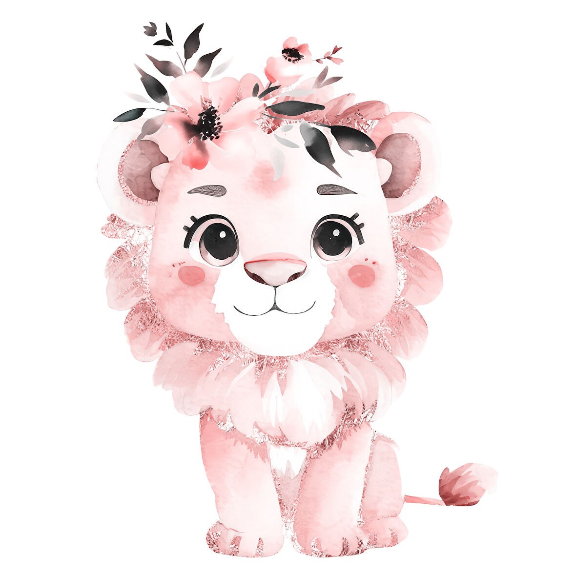 Pembe Aslan Duvar Stickerı