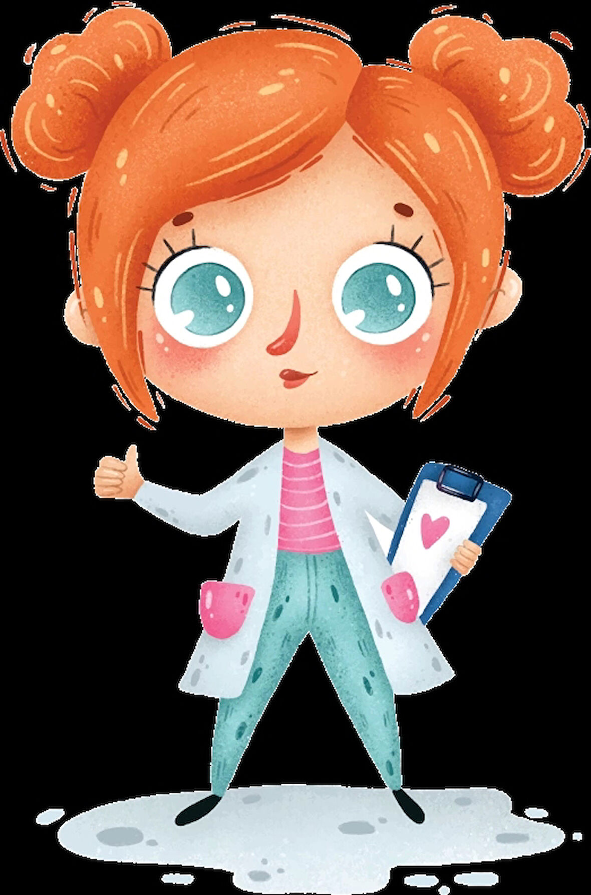 Doktor Kız Duvar Stickerı (Pembe Kıyafetli)