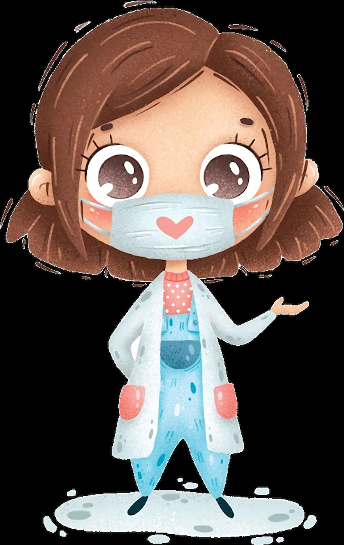Maskeli Kız Doktor Duvar Stickerı