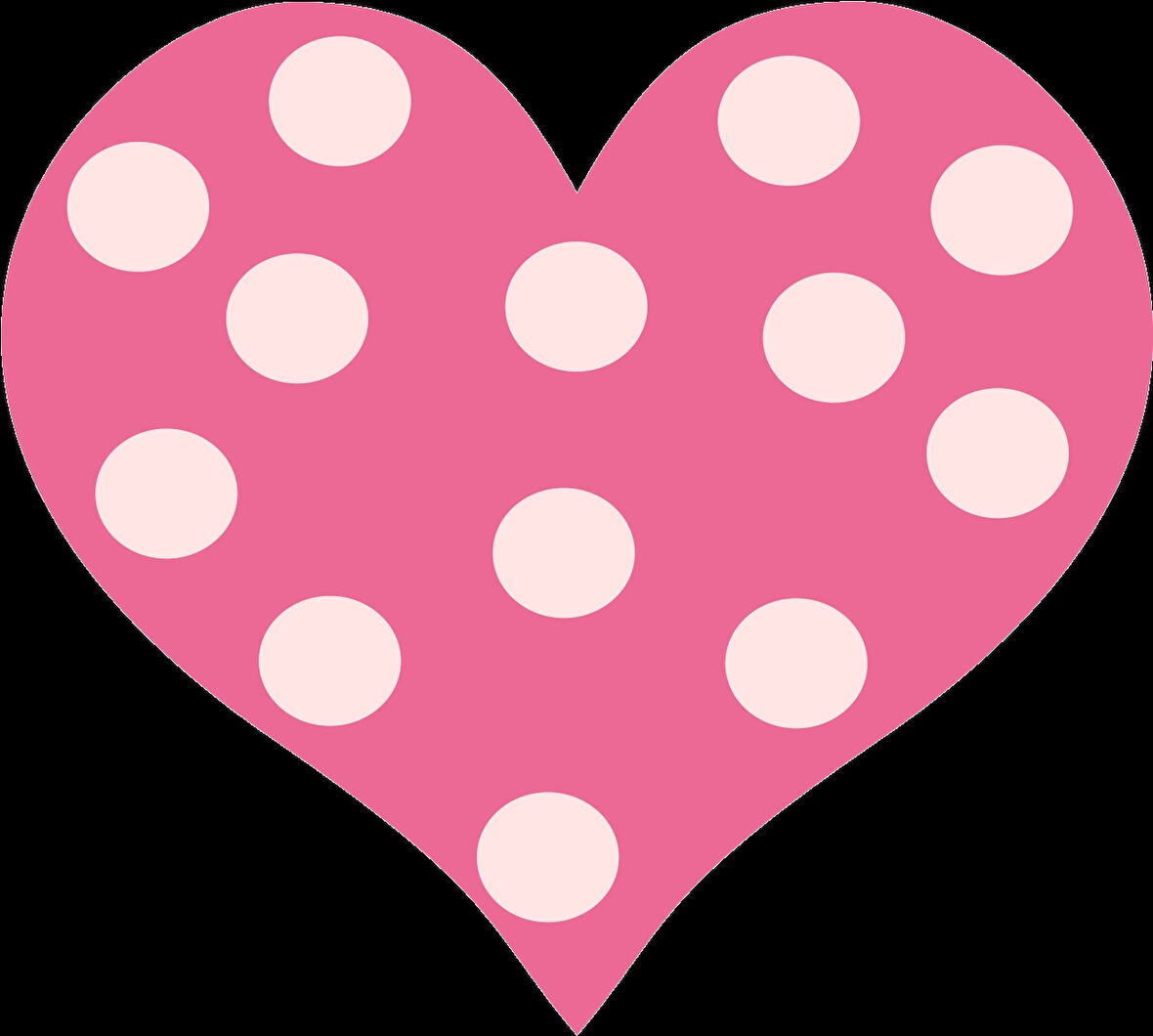 Puantiyeli Pembe Kalp Duvar Stickerı