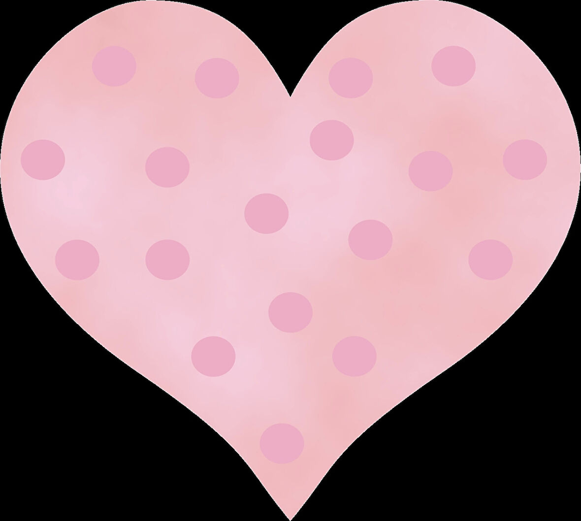 Pembe Puantiyeli Kalp Duvar Stickerı