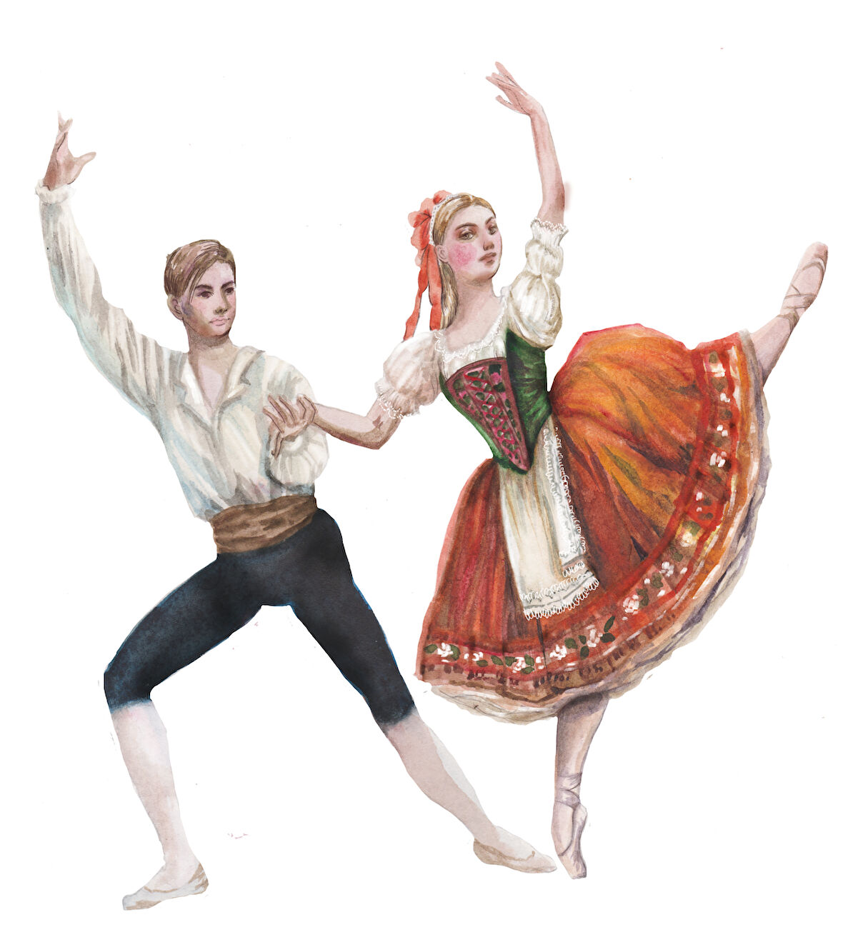 Halk Dansları Balerini ve Dansçısı Duvar Stickerı