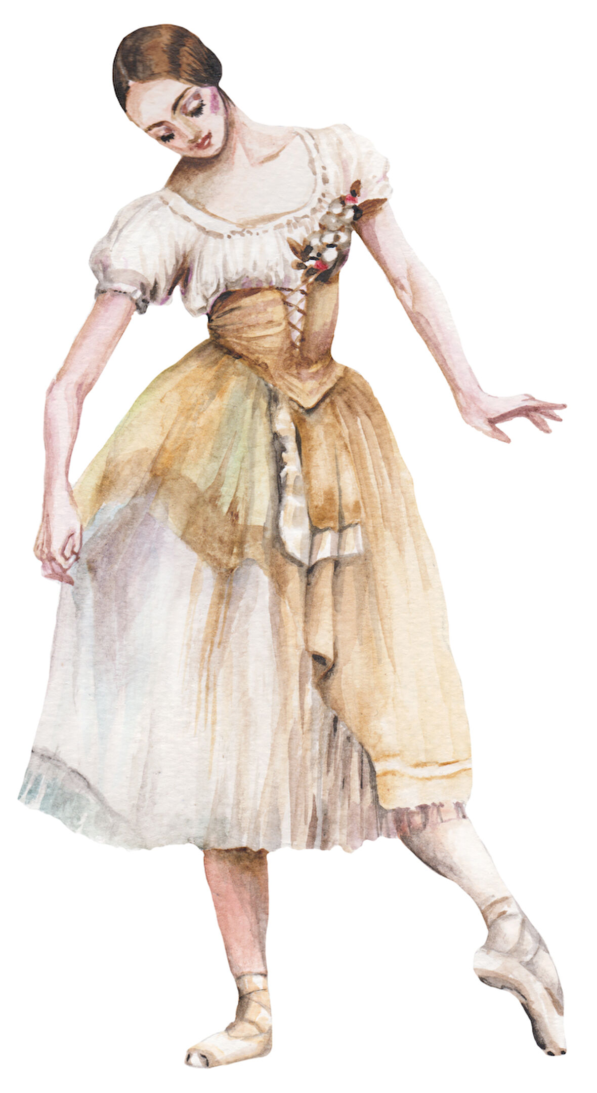 Kahverengi Elbiseli Balerin Duvar Stickerı