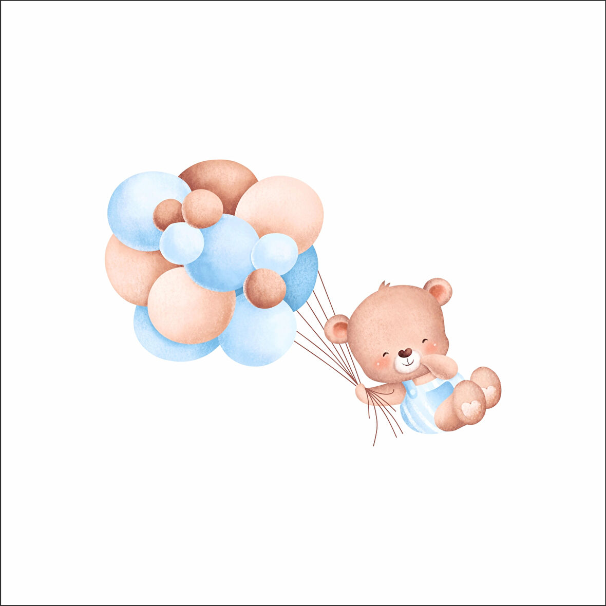 Balon Demetiyle Uçan Sevimli Ayıcık Duvar Stickerı