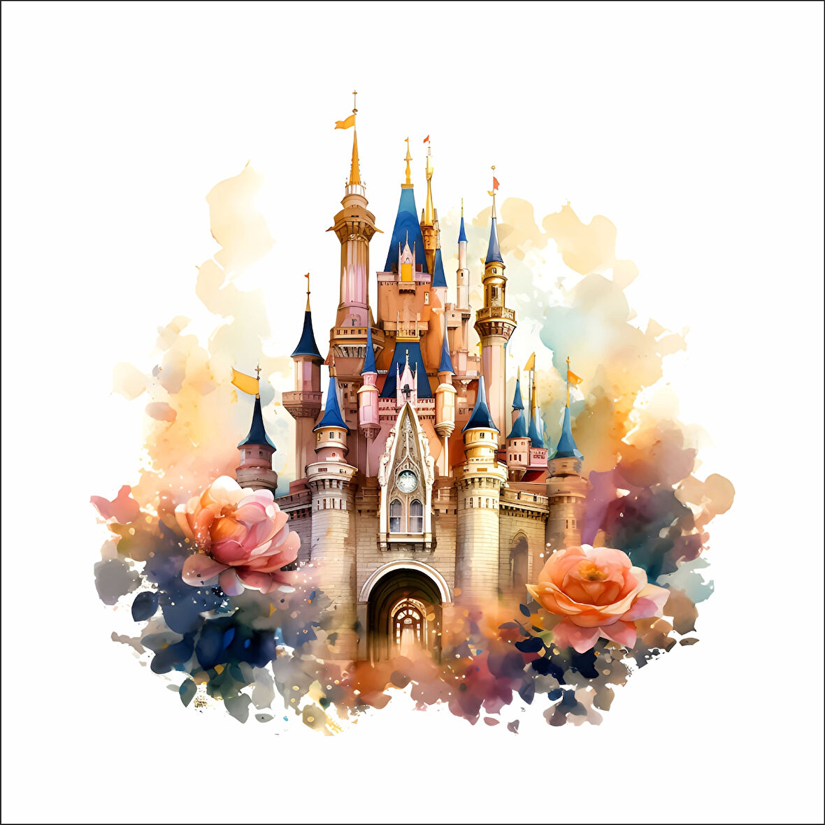 Renkli Masal Şatosu Duvar Stickerı