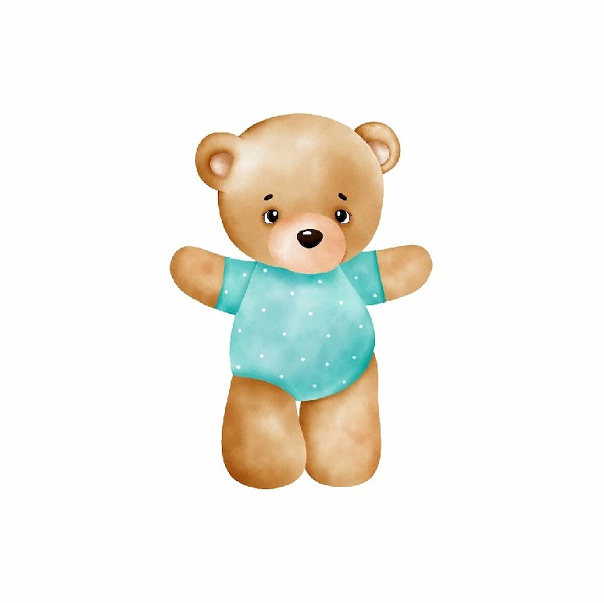 Mavi Tulumlu Ayakta Ayıcık Duvar Stickerı