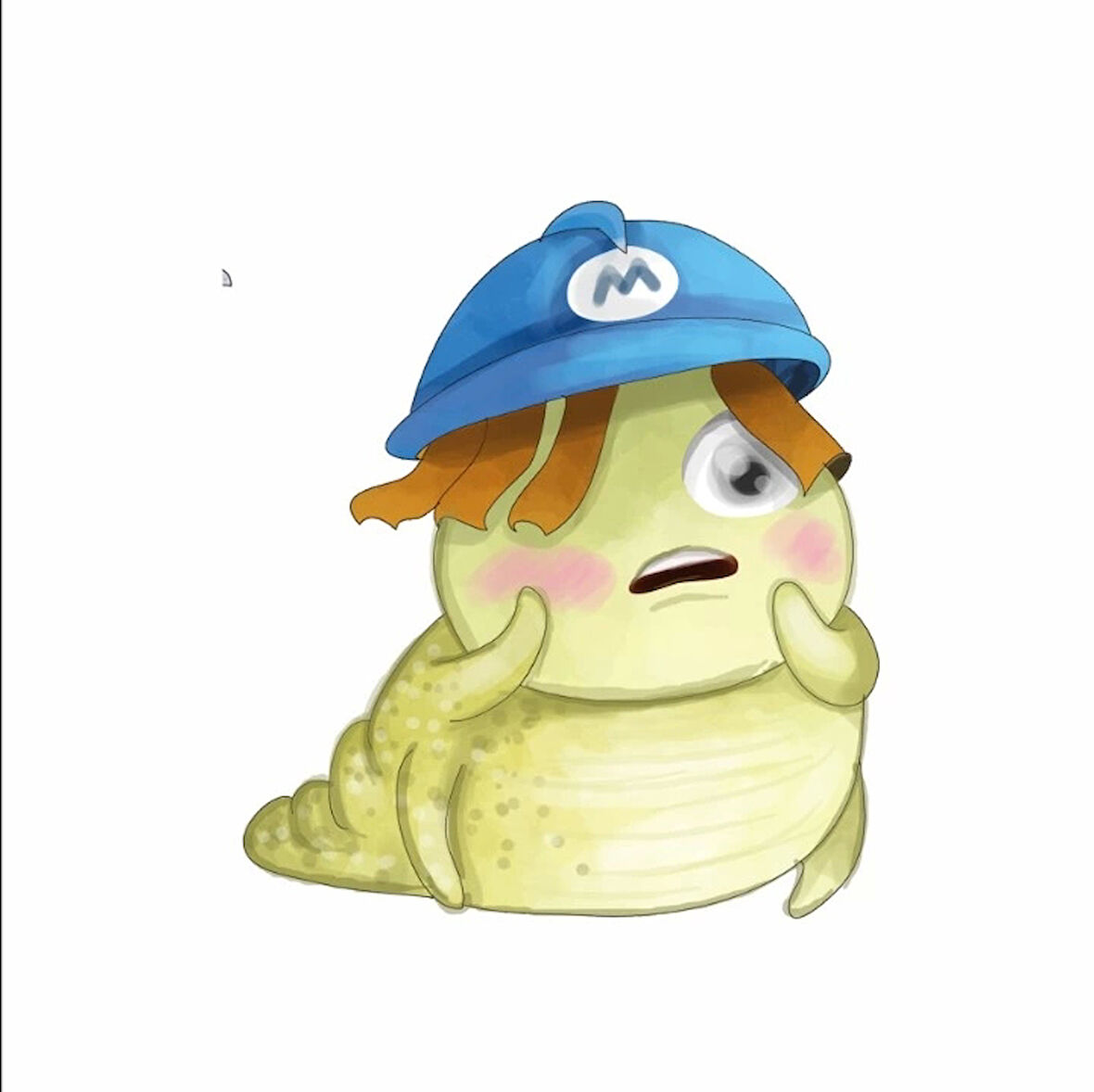 Mavi Şapkalı Canavar Squishy Stickerı