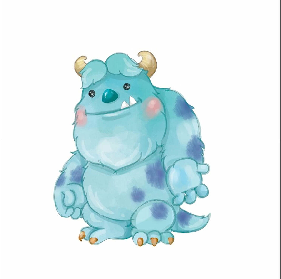 Mavi Tüylü Dev Canavar Sully Duvar Dekoru