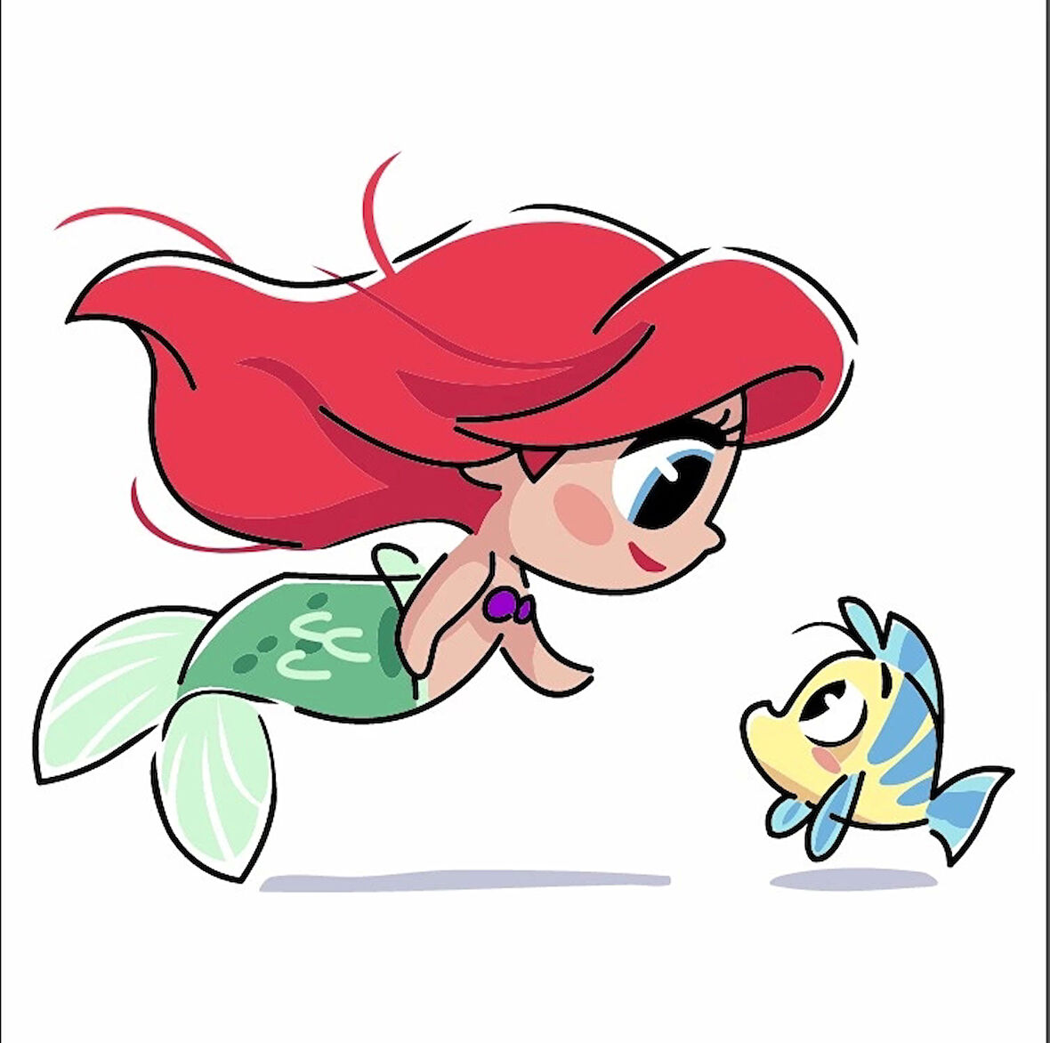 Ariel ve Flounder Masal Dünyası Stickerı
