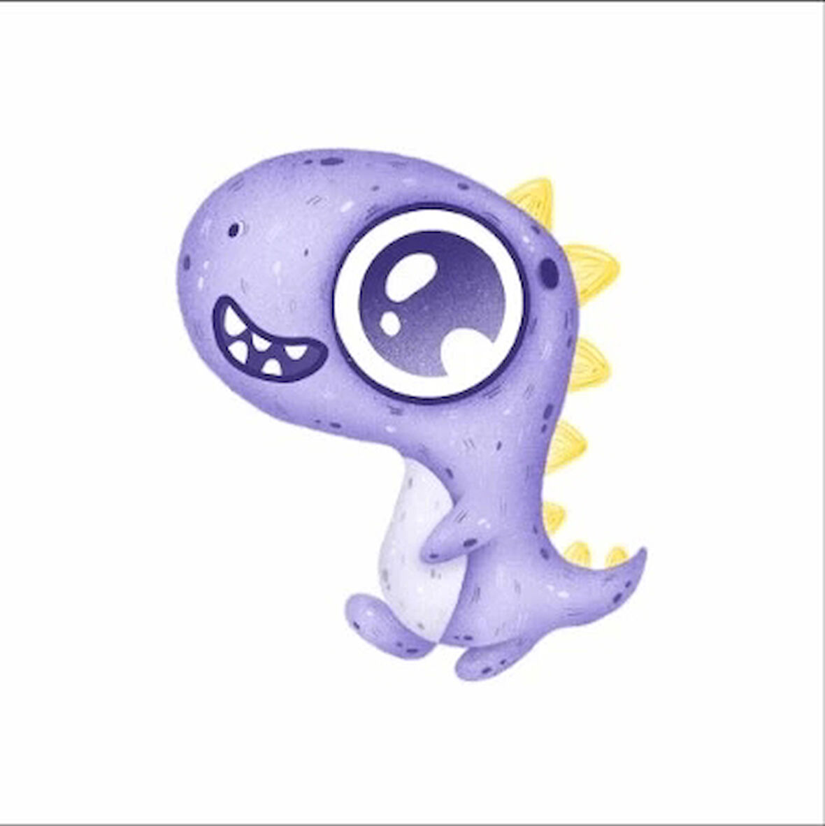 Tatlı Mor Dinozor Stickerı