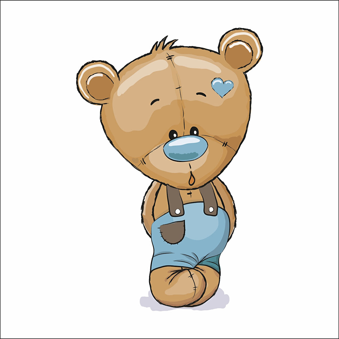 Mavi Pantalonlu Ayıcık Sticker