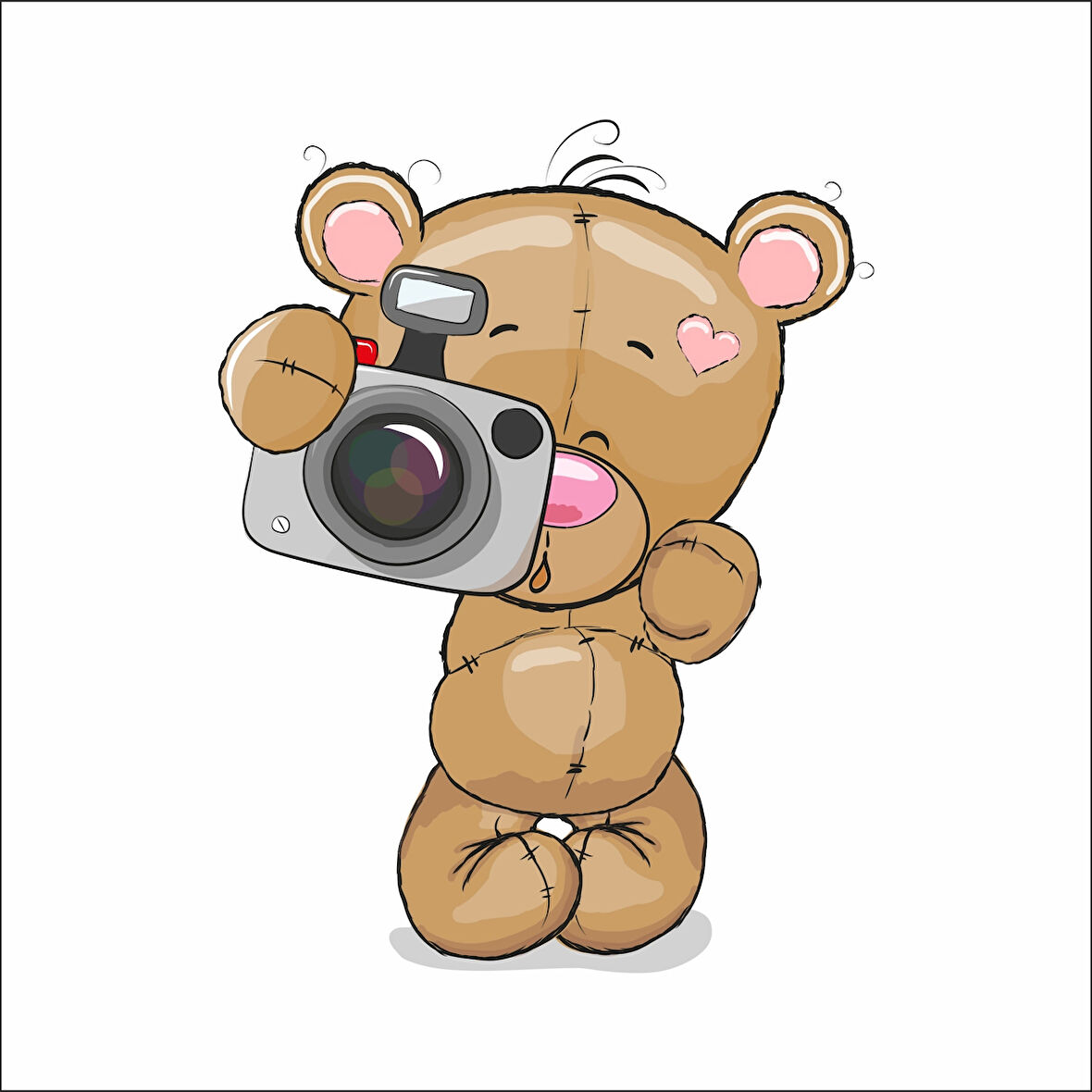 Fotoğraf Çeken Ayıcık Sticker