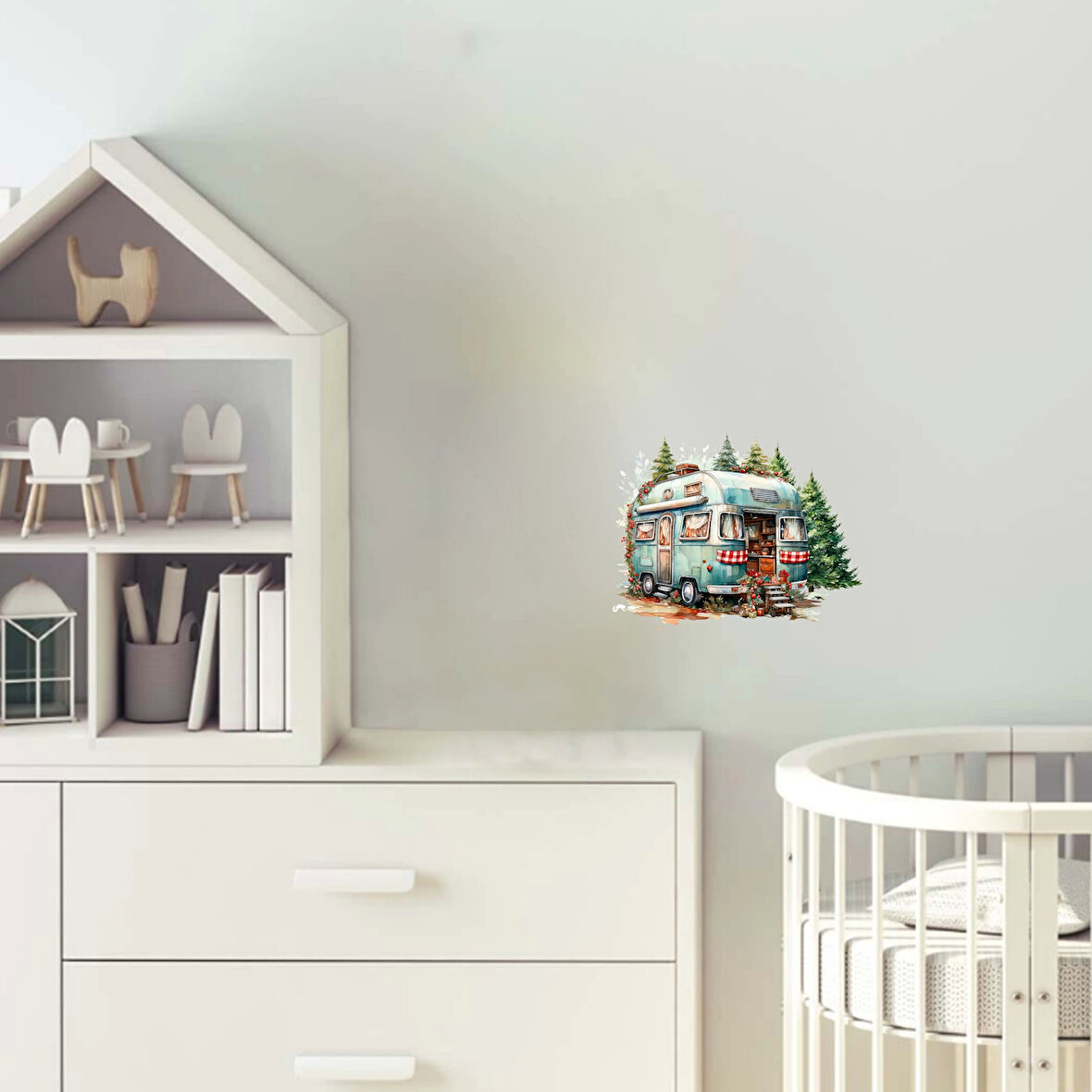 Kış Kampı Karavanı Duvar Stickerı