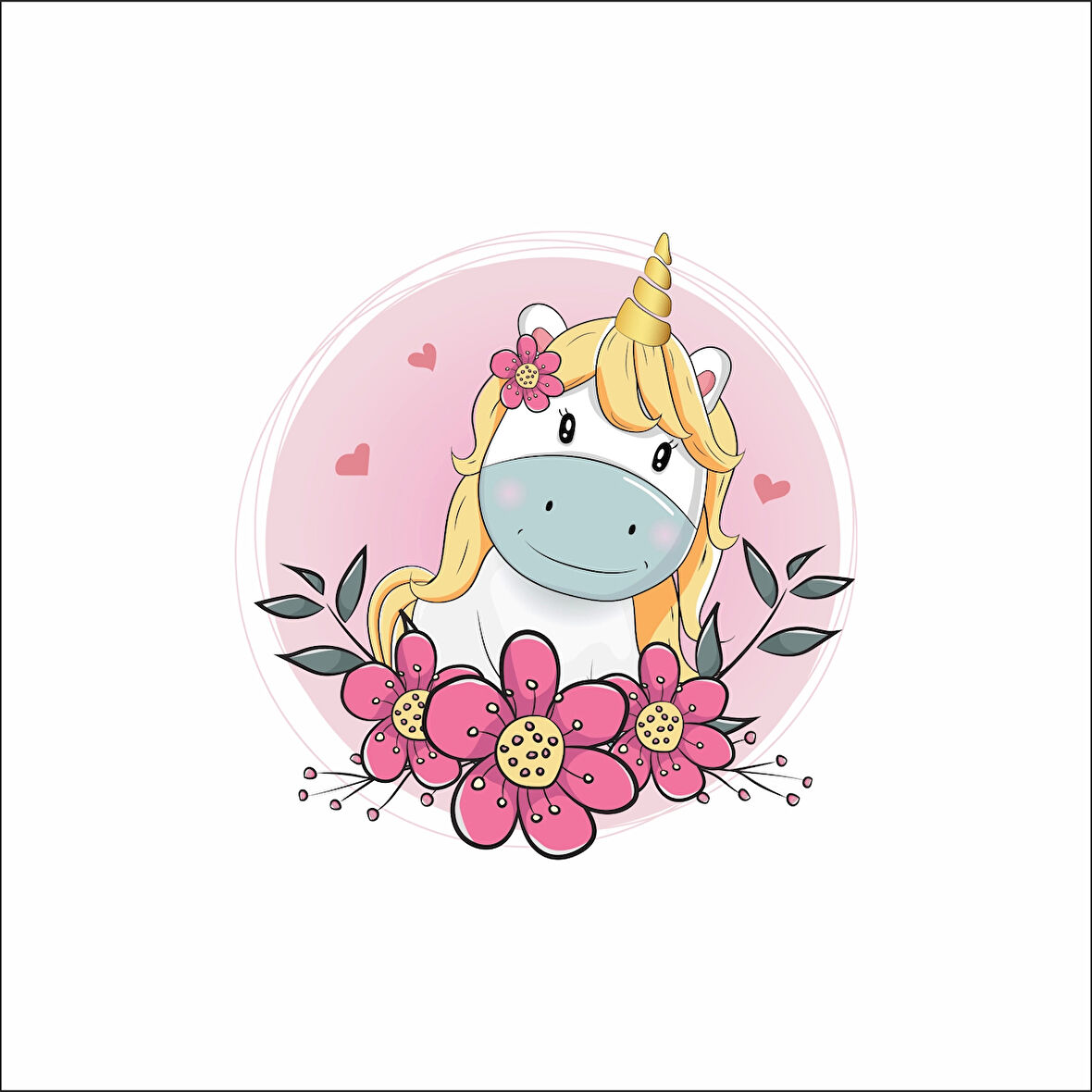 Unicor Çiçekli Sticker