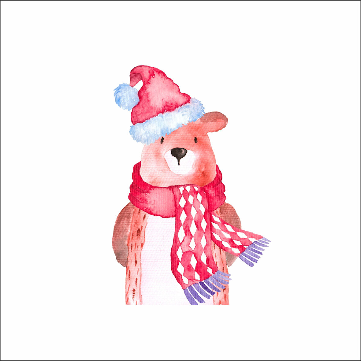 Sevimli Ayıcık Yılbaşı Sticker