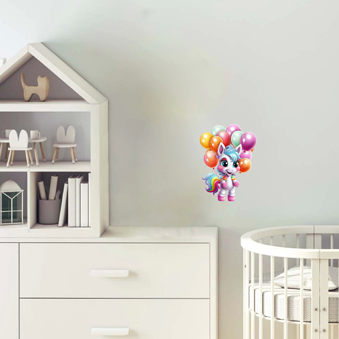 Balonlu Unicorn Duvar Sticker'ı