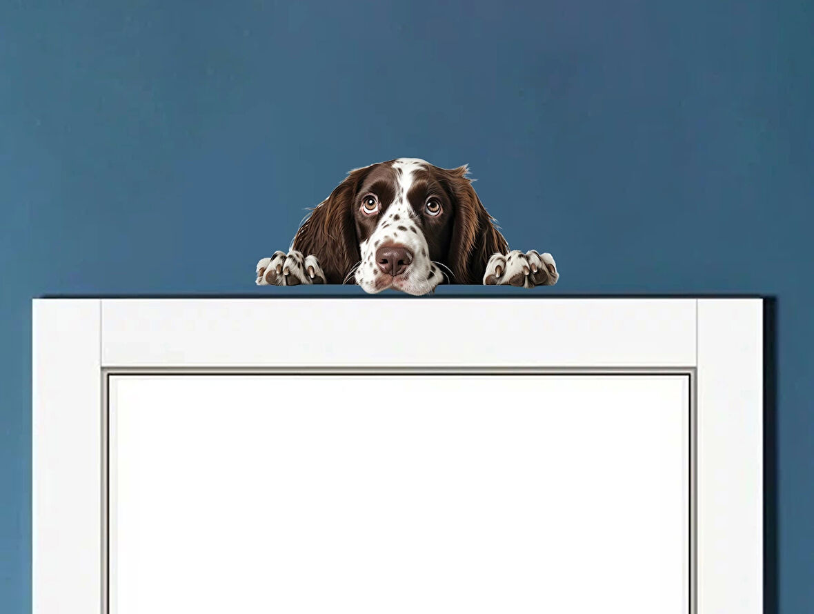 Kahverengi Beyaz Benekli Uzun Duvar Sticker'ı