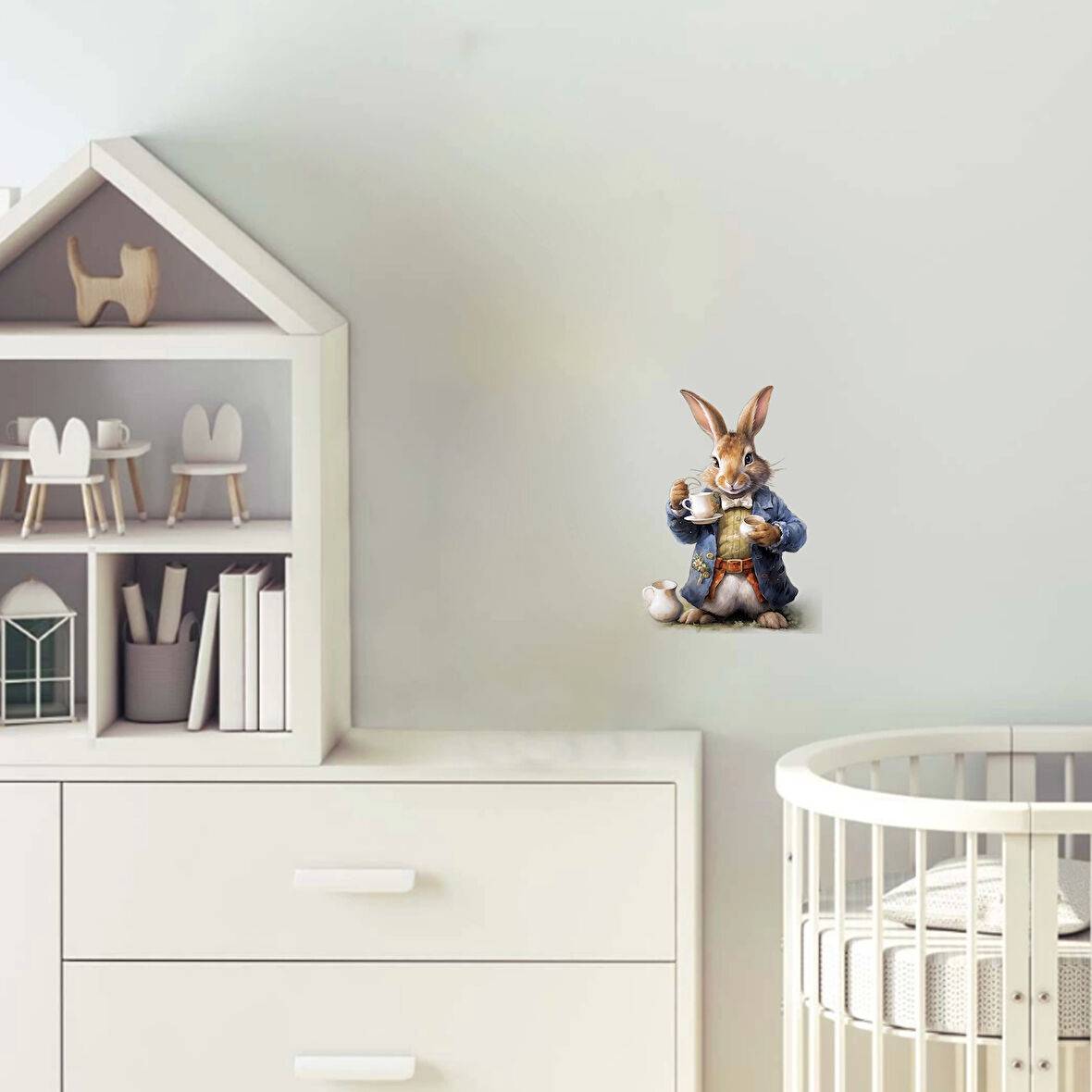 Çay İçen Tavşan Duvar Stickerı