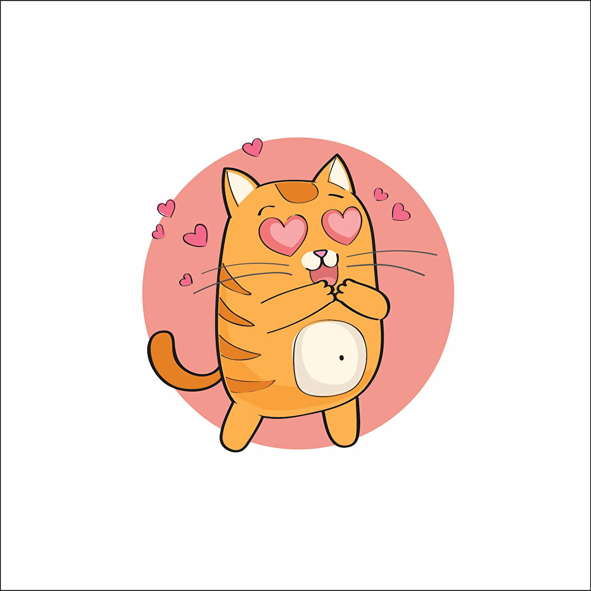 Kalpli Kedi Sticker