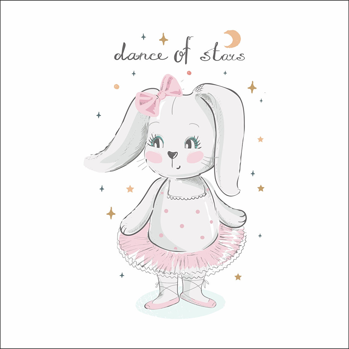 Balerin Tavşan Sticker