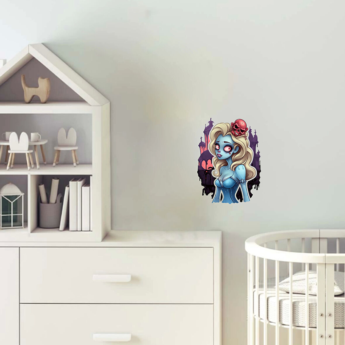 Gotik Şato Fonlu Zombi Kız Duvar Stickerı