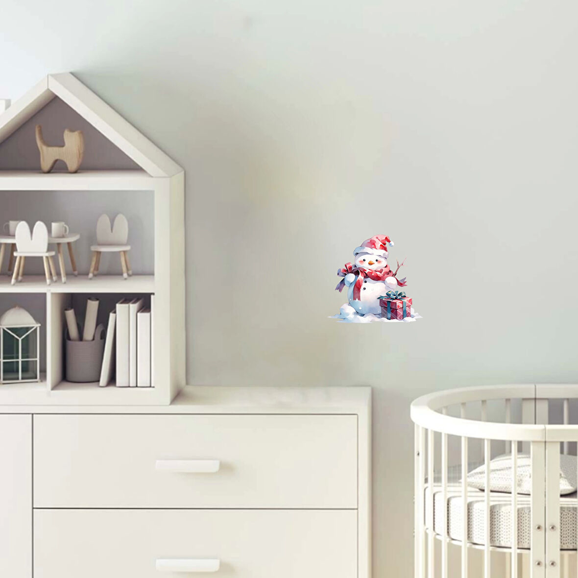 Hediyeli Karlı Adam Duvar Stickerı