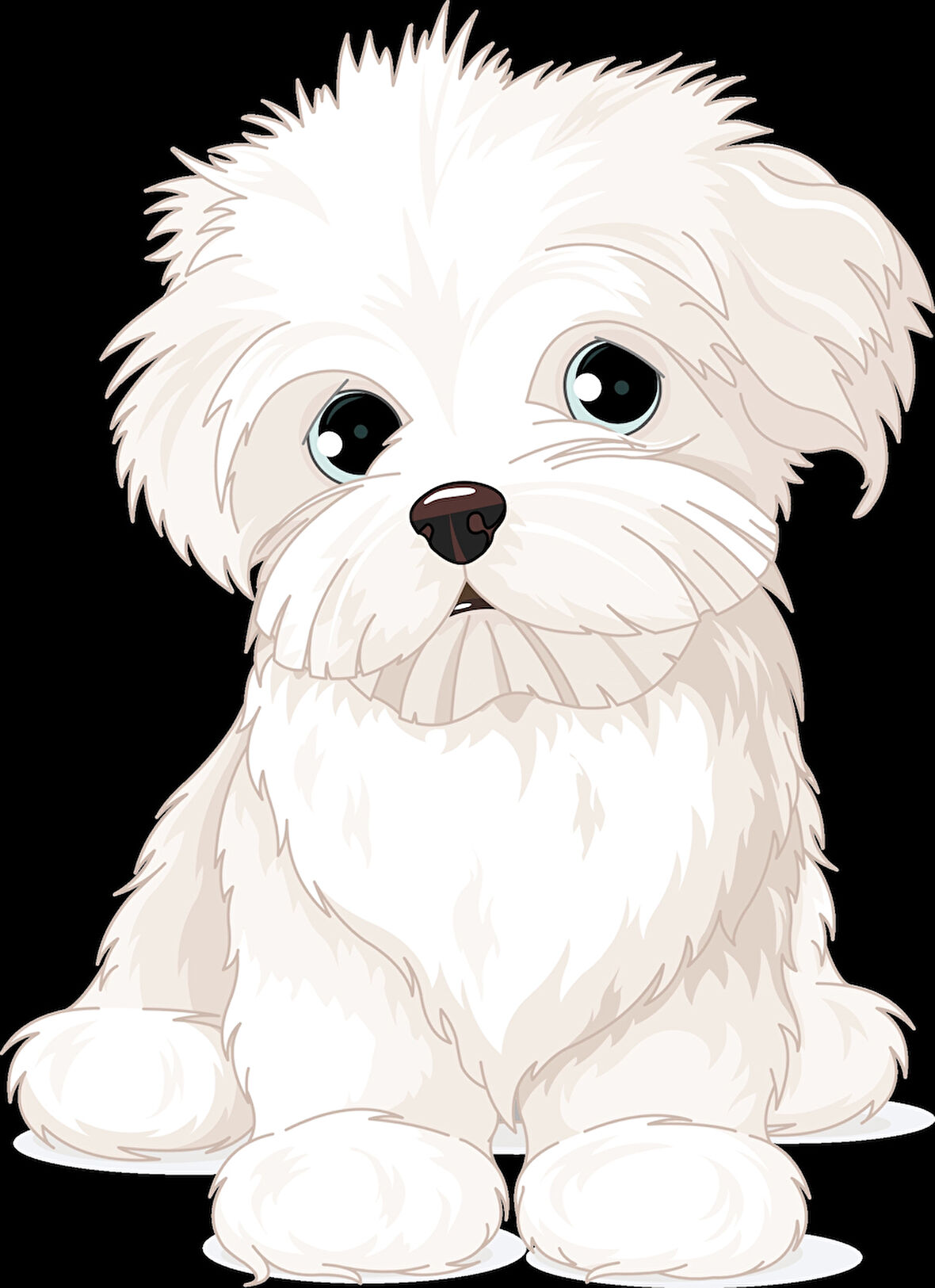 Sevimli Beyaz Köpek Duvar Stickerı