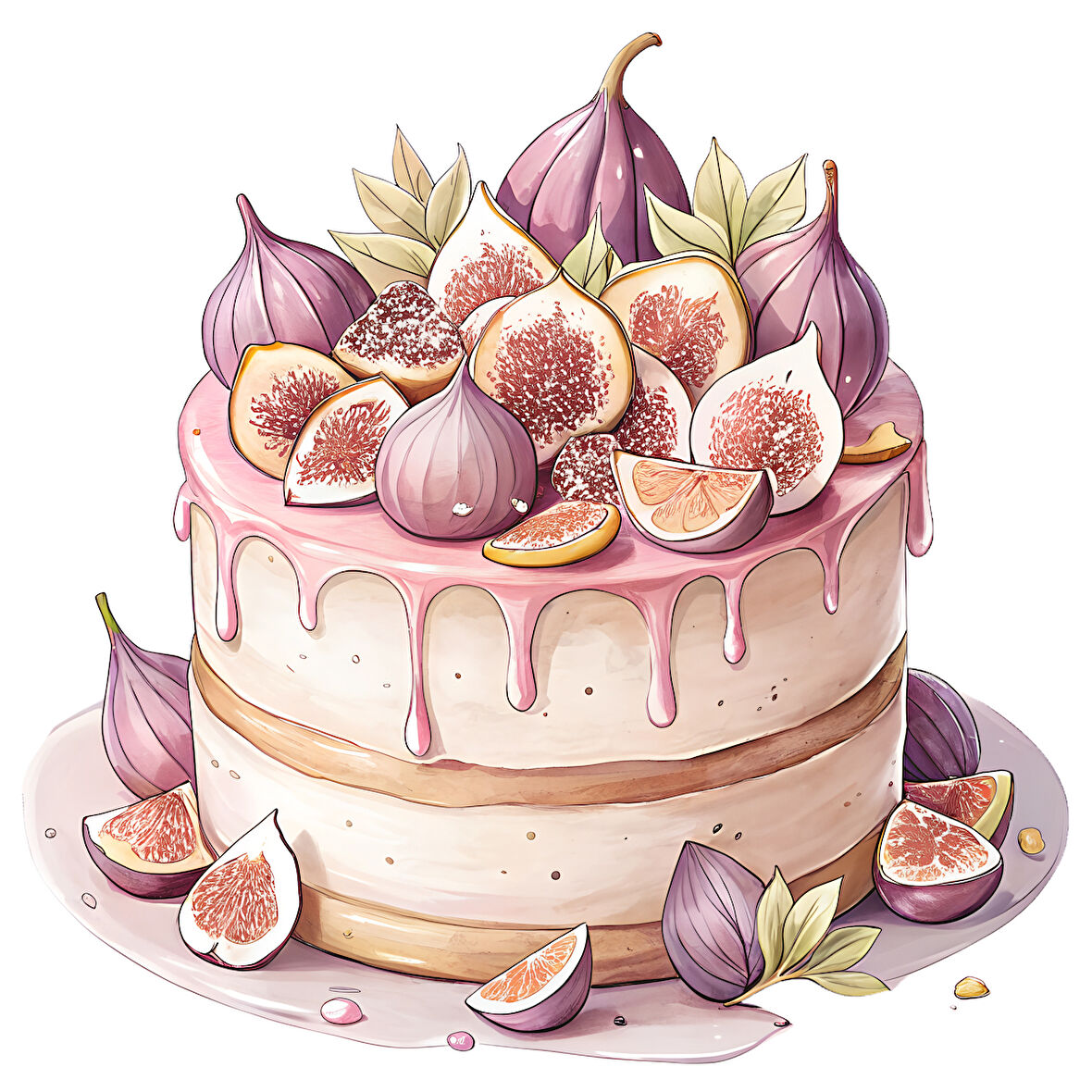 İncirli Pasta Duvar Stickerı