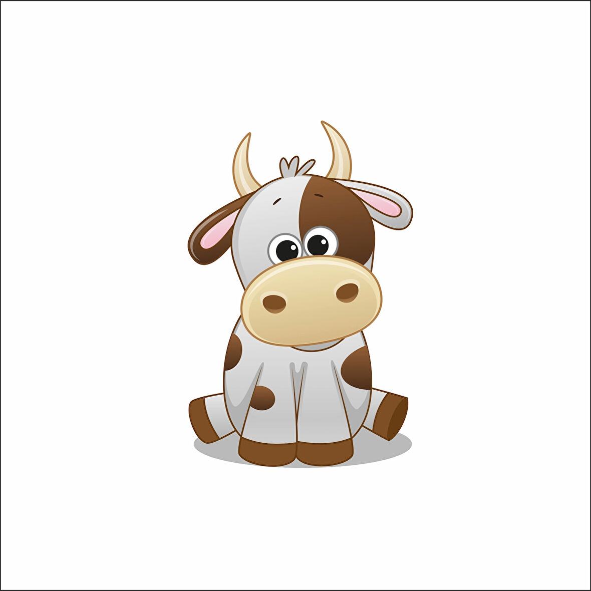 Sevimli İnek Sticker