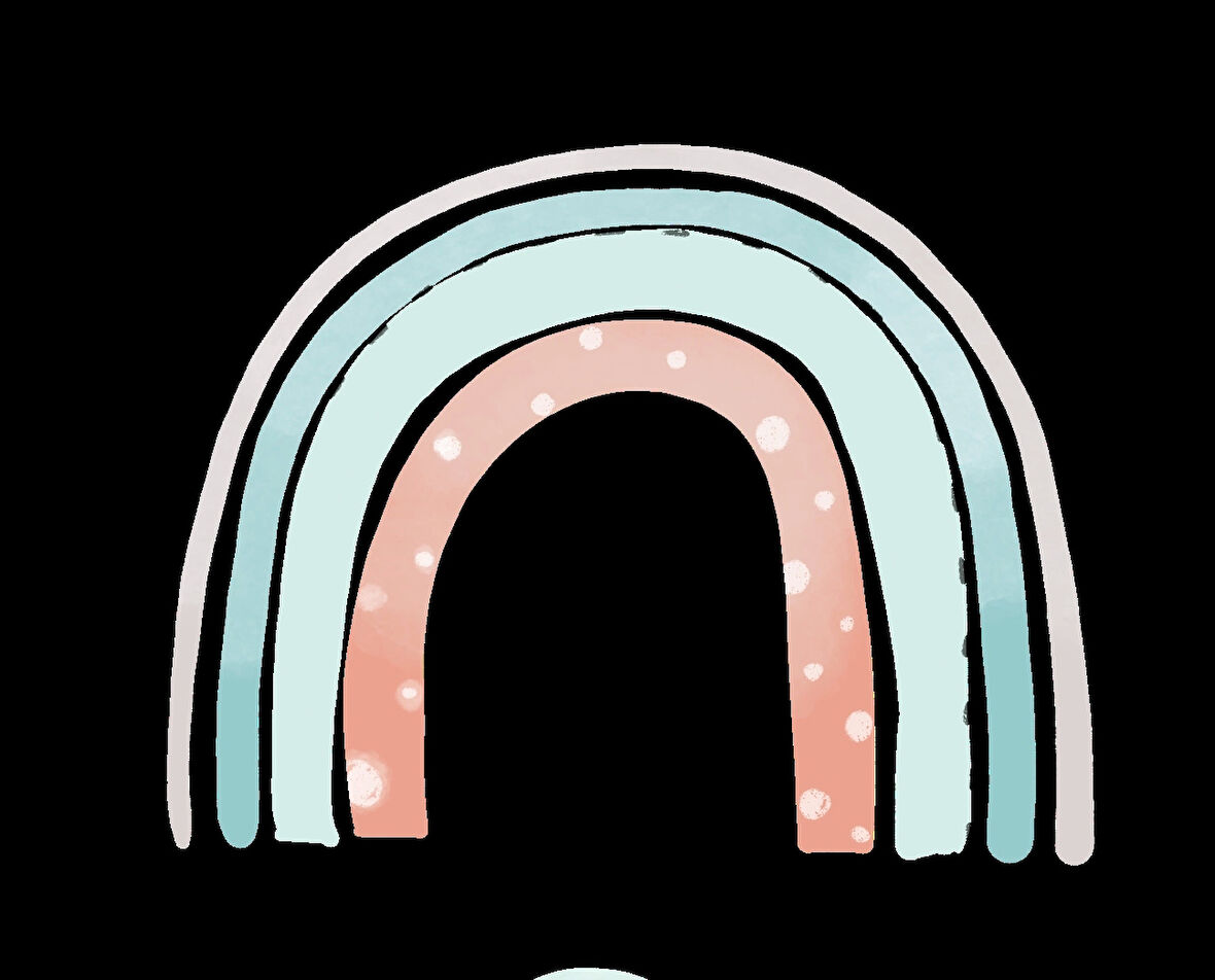 Noktalı ve Çizgili Pastel Gökkuşağı