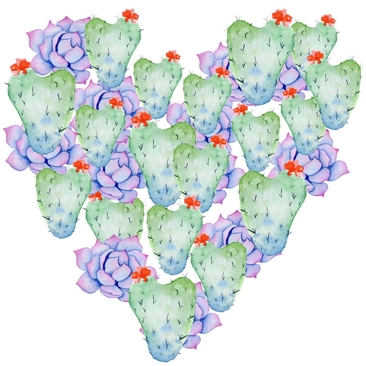 Kaktüs ve Sukulent Kalp