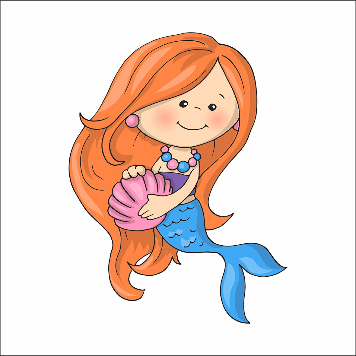 Deniz Kızı Duvar Sticker