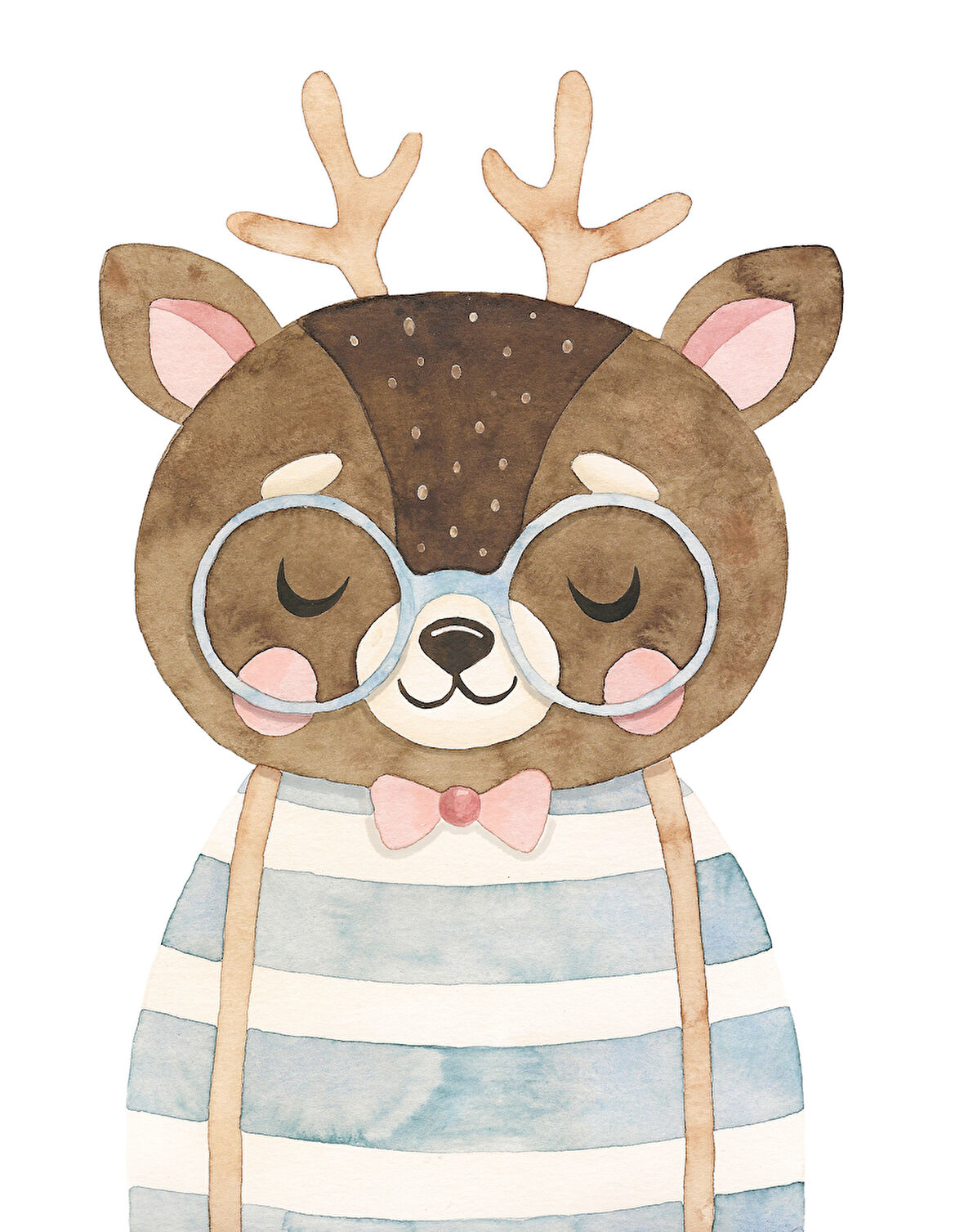 Gözlüklü Geyik Duvar Stickerı