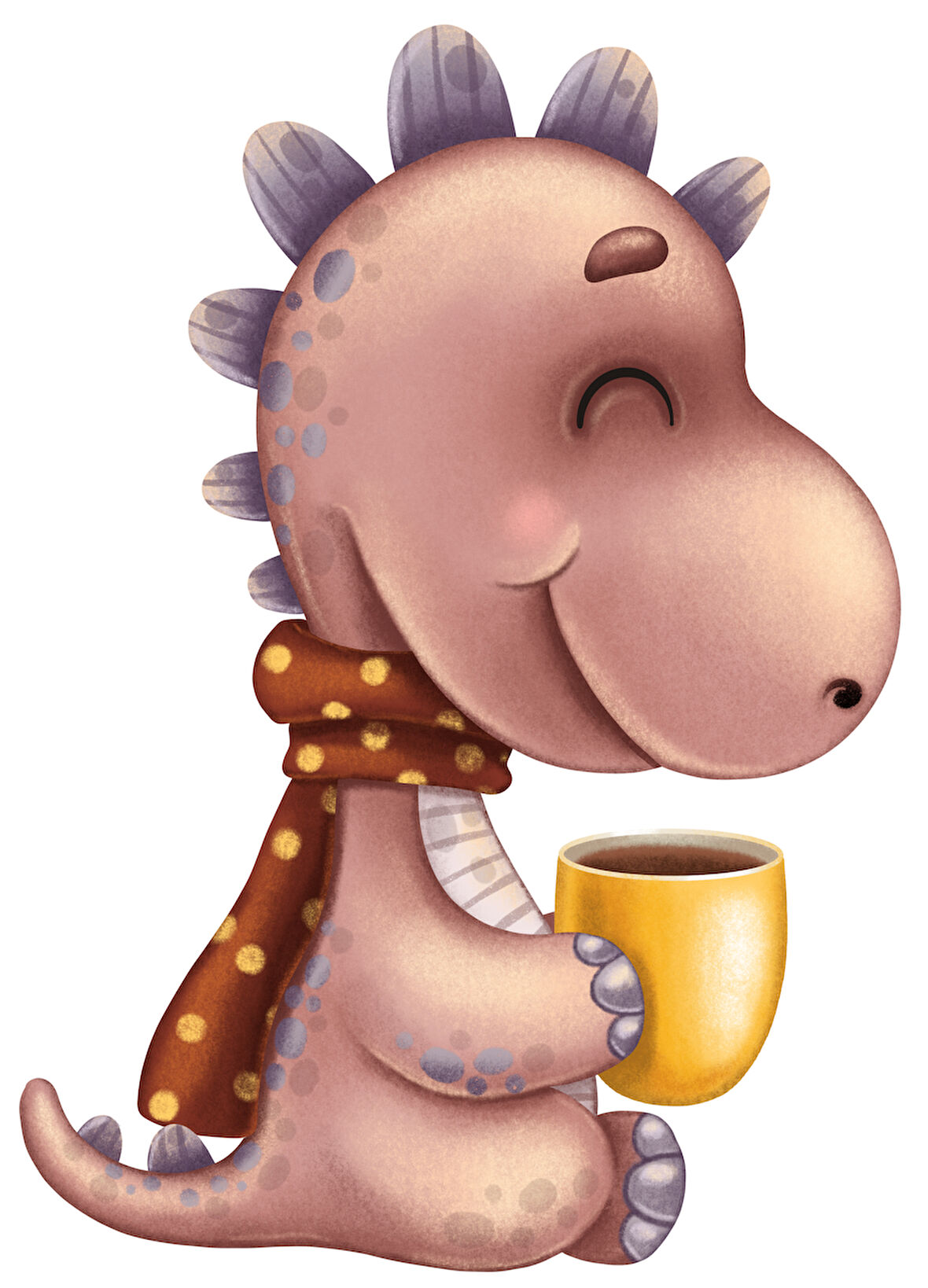 Kahve İçen Dinozor Duvar Stickerı