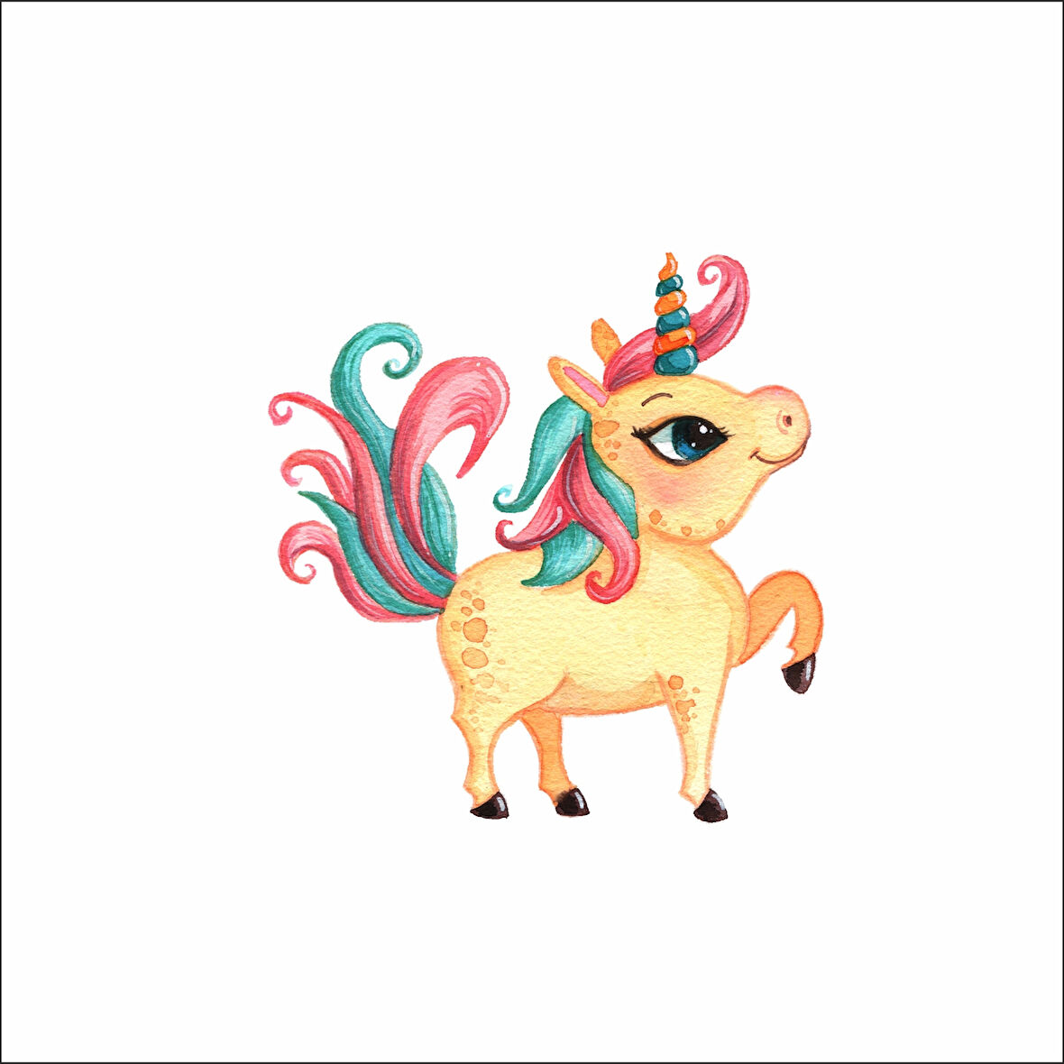 Sarı uncorn Sticker