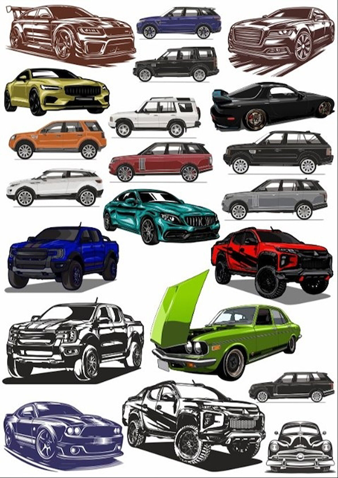 Arabalar Sticker Set